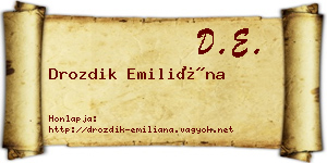 Drozdik Emiliána névjegykártya